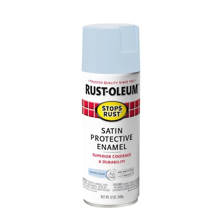Rust-Oleum Spray Paint, Peaceful Blue, Satin, Oil, 12 oz 365145
